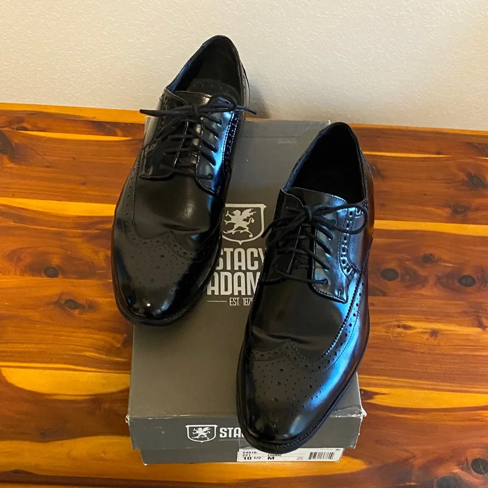 Stacy Adams Men's Classic Black Leather Oxfords